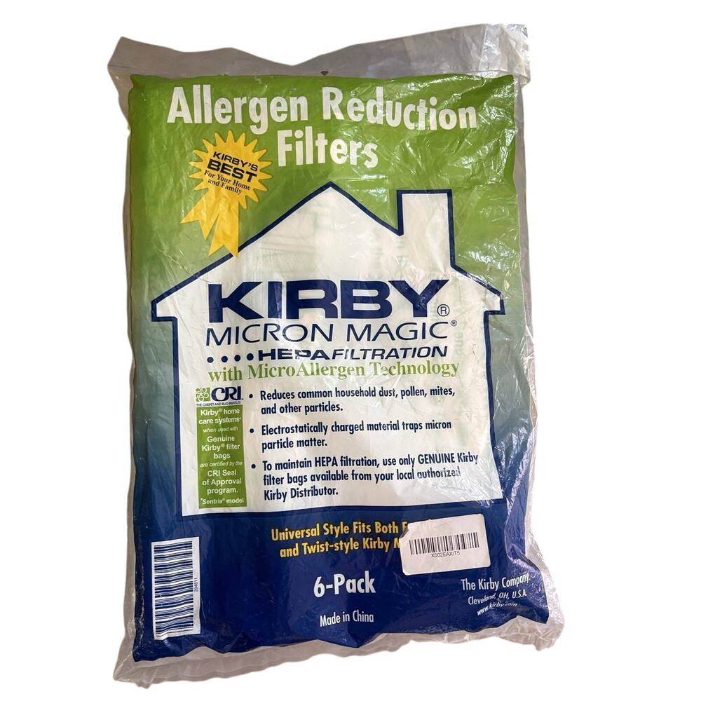 Kirby Vacuum Bags Micron Magic HEPA Filtration 6 Bags Fits F & Twist Style